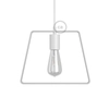 Kép 1/4 - Fém Duedì Base lámpabúra fém lámpatartó borítással és E27 lámpatartóval fehér