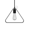 Kép 1/4 - Fém Duedì Apex lámpabúra fém lámpatartó burkolattal és E27 lámpatartóval fekete