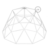 Kép 4/5 - Dome XL meztelen kalitkás fém lámpabúra E27 lámpatartóval fehér