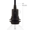 Kép 2/3 - Dupla érvéghüvely, hőre lágyuló E27 lámpatartó készlet kapcsolóval ellátott lámpaernyőhöz fekete
