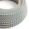 Kép 1/4 - Kerek elektromos kábel Steward Blue Stripes Cotton és Natural Linen RD55 bevonattal