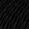 Kép 2/7 - Csavart elektromos kábel TC04 fekete pamut egyszínű anyaggal borítva