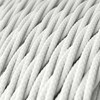 Kép 2/4 - Csavart elektromos kábel TM01 fehér műselyem egyszínű szövettel borítva