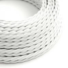 Kép 1/4 - Csavart elektromos kábel TM01 fehér műselyem egyszínű szövettel borítva