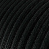 Kép 2/6 - Kerek elektromos kábel RC04 fekete pamut egyszínű anyaggal bevonva