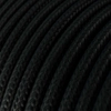 Kép 2/3 - Creative-Cables Round Electric Cable covered by Rayon solid color fabric RM04 Black XZ2RM04 szövet kábelek