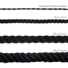 Kép 4/4 - XL elektromos kábel, elektromos kábel 3x0,75. Fényes fekete szövetborítás. Átmérő 16mm.