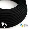 Kép 1/5 - Kültéri kerek elektromos kábel, fekete műselyem SM04 borítással - alkalmas IP65 EIVA rendszerhez
