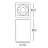 Kép 3/3 - Leds-C4 Multidir Evo S Single Surface AF27-AAG1NABU14 fürdőszoba mennyezeti lámpa fehér alumínium