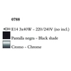 Kép 3/4 - Mantra AKIRA CHROME BLACK SHADE 0788 falikar króm fekete fém szövet