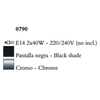 Kép 3/4 - Mantra AKIRA CHROME BLACK SHADE 0790 asztali lámpa króm fekete fém szövet