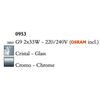 Kép 3/3 - Mantra Cuadrax Chrome Glass 0953 Falikar Króm Fém Üveg