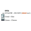Kép 2/3 - Mantra Cuadrax Chrome Glass 0956 Függeszték Króm Fém Üveg