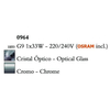 Kép 3/4 - Mantra CUADRAX CHROME OPTICAL GLASS 0964 asztali lámpa króm fém üveg