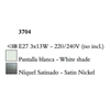 Kép 3/3 - Mantra LUA 3704 egyágú függeszték szatinált nikkel fém