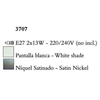 Kép 3/3 - Mantra LUA 3707 falikar szatinált nikkel fém