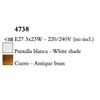 Kép 3/3 - Mantra LOEWE CUERO 4738 állólámpa antik réz fehér fém textil