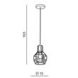 Azzardo Carron AZ-1659 Egyágú függeszték réz réz 1 x E27 max. 60W 155 x 15 x 15 cm Azzardo Carron AZ-1659 Egyágú függeszték réz réz 1 x E27 max. 60W 155 x 15 x 15 cm