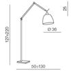 Azzardo Zyta AZ-ML2300-L-AL-AL Állólámpa alumínium alumínium 1 x E27 max. 60W 220 x 130 x 36 cm Azzardo Zyta AZ-ML2300-L-AL-AL Állólámpa alumínium alumínium 1 x E27 max. 60W 220 x 130 x 36 cm