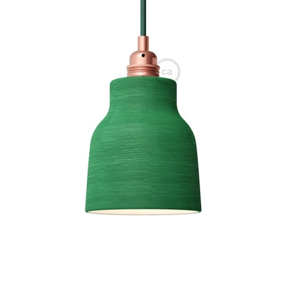 Kerámia lámpaernyő Váza, Materia kollekció - Made in Italy CSÍKOS ÖRÖKZÖLD-FEHÉR