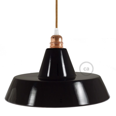Ipari kerámia lámpabúra felfüggesztéshez - Olaszországban gyártott fekete-réz