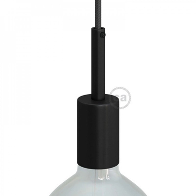 Hengeres fém E27 lámpatartó készlet 7 cm-es kábelbilincssel