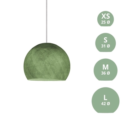 Kupola lámpabúra rostból - 100% kézzel készített olíva zöld poliészter