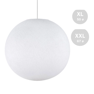 Kézzel készített menetes Sphere Light lámpabúra fehér poliészter XXL Méret