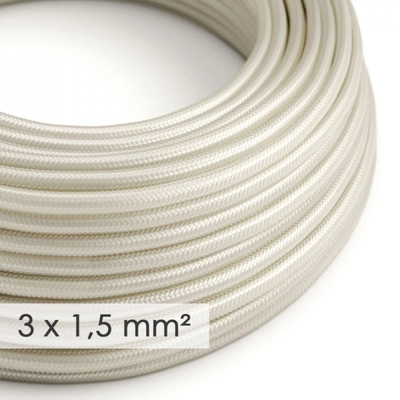 Nagy keresztmetszetű elektromos kábel 3x1,50 kerek - Ivory RM00 műselyem borítással
