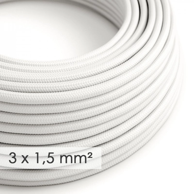 Nagy keresztmetszetű elektromos kábel 3x1,50 kerek - fehér RM01 műselyem borítással