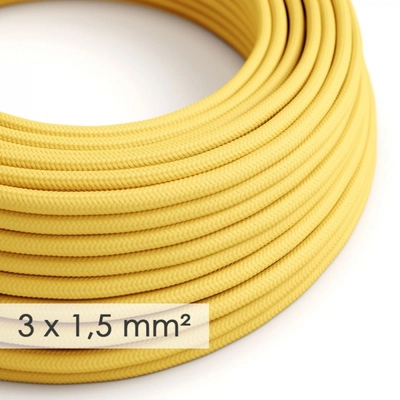 Nagy keresztmetszetű elektromos kábel 3x1,50 kerek - műselyem bevonattal, sárga RM10