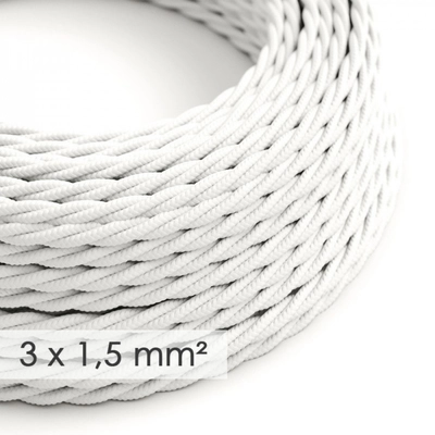 Nagy keresztmetszetű elektromos kábel 3x1,50 csavart - fehér TM01 műselyem borítással