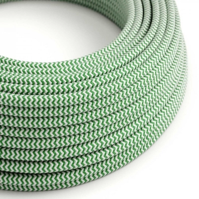 Kerek elektromos kábel műselyem anyaggal bevont ZigZag RZ06 zöld