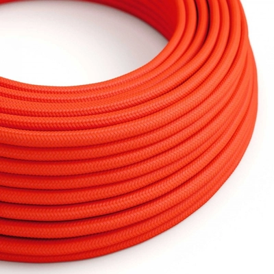 Kerek elektromos kábel Rayon egyszínű RF15 Fluo Orange anyaggal borított