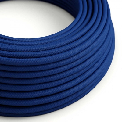 Kerek elektromos kábel RM12 kék műselyem egyszínű szövettel borítva