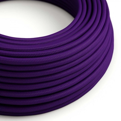 Kerek elektromos kábel RM14 lila műselyem egyszínű szövettel borítva