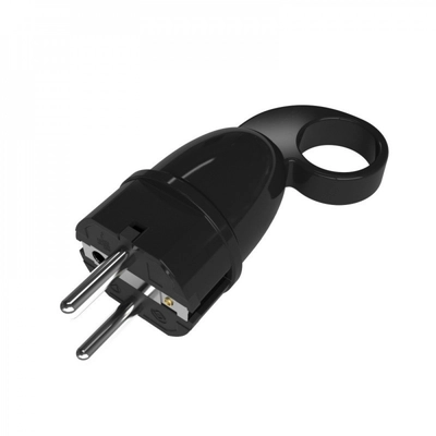 Creative-Cables Schuko comfort 16A 250V Black plug with ring ST16A1NE dugók fekete műanyag