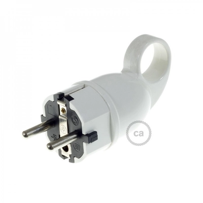 Creative-Cables Schuko comfort 16A 250V White plug with ring ST16A1BI dugók fehér műanyag