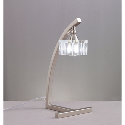Mantra CUADRAX 1114 asztali lámpa szatinált nikkel fém üveg