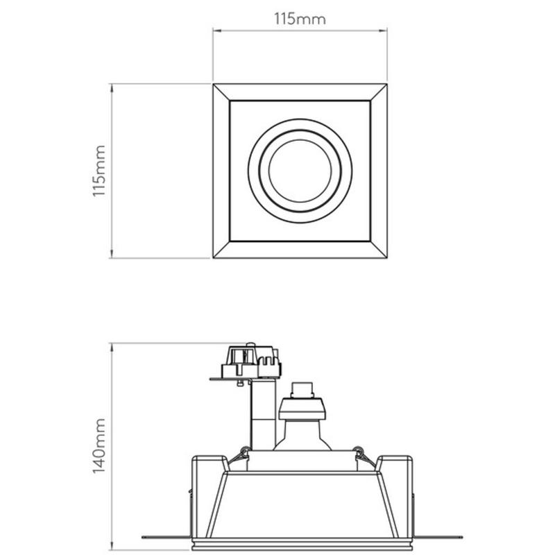 Astro Blanco Twin Square 1253007 Álmennyezetbe Építhető Lámpa Fehér Gipsz