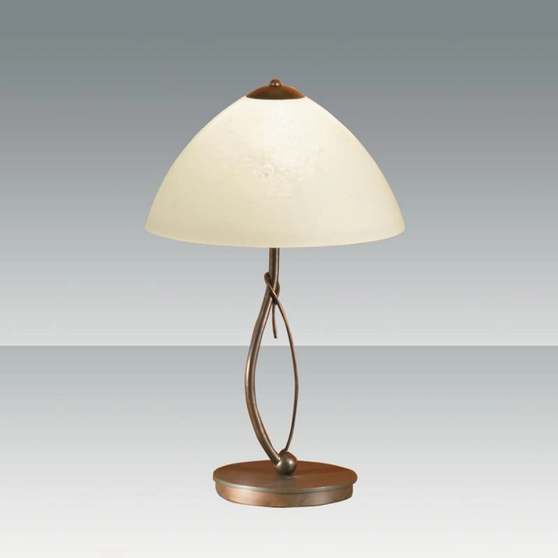 Fabas Luce BYRON 2497-30-146 asztali lámpa bronz borostyán fém üveg