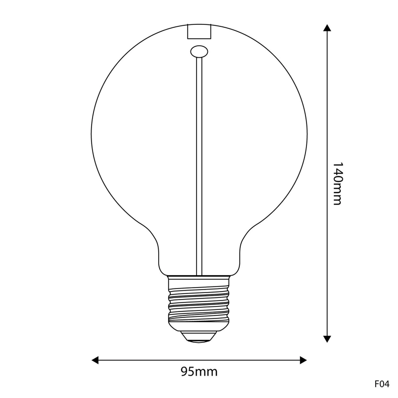 LED Smoky Magnetic izzó BB-F04 Bulb Deco Line Globo G95 2,2W 60Lm E27 1800K - F04