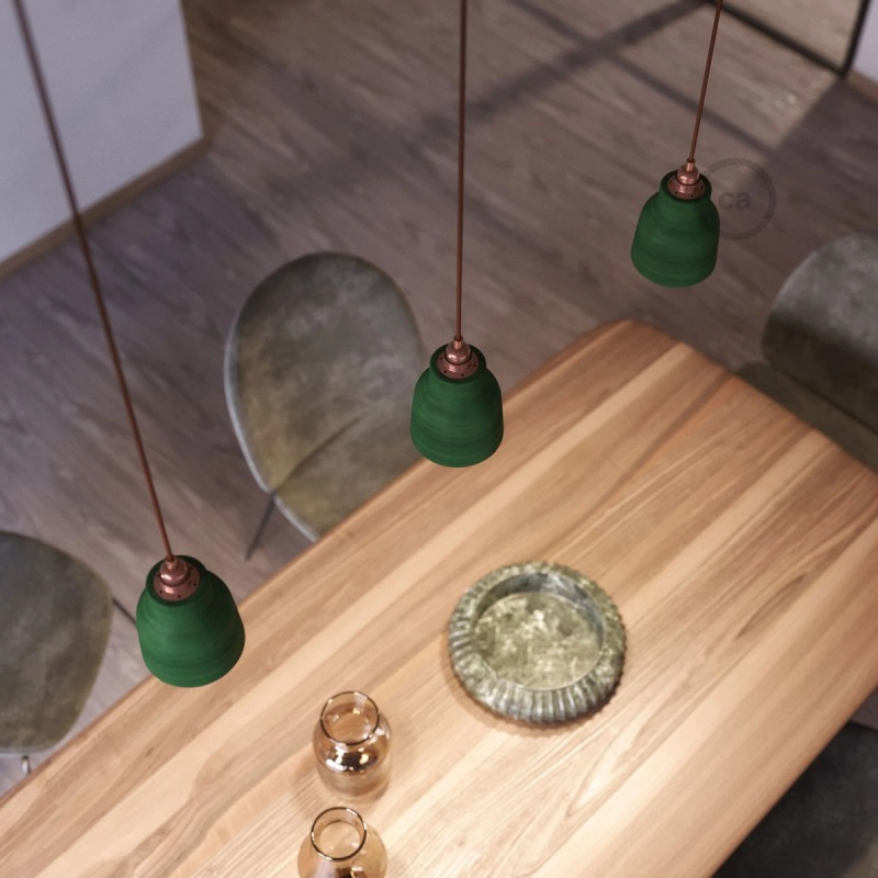 Kerámia lámpaernyő Váza, Materia kollekció - Made in Italy CSÍKOS ÖRÖKZÖLD-FEHÉR