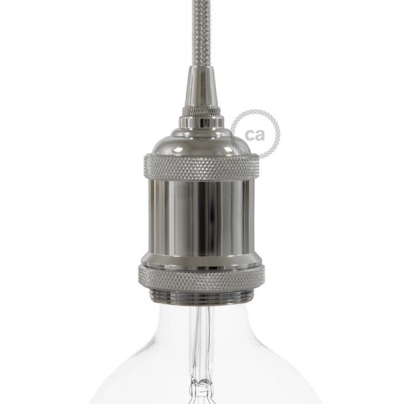 Vintage alumínium E27 lámpatartó készlet