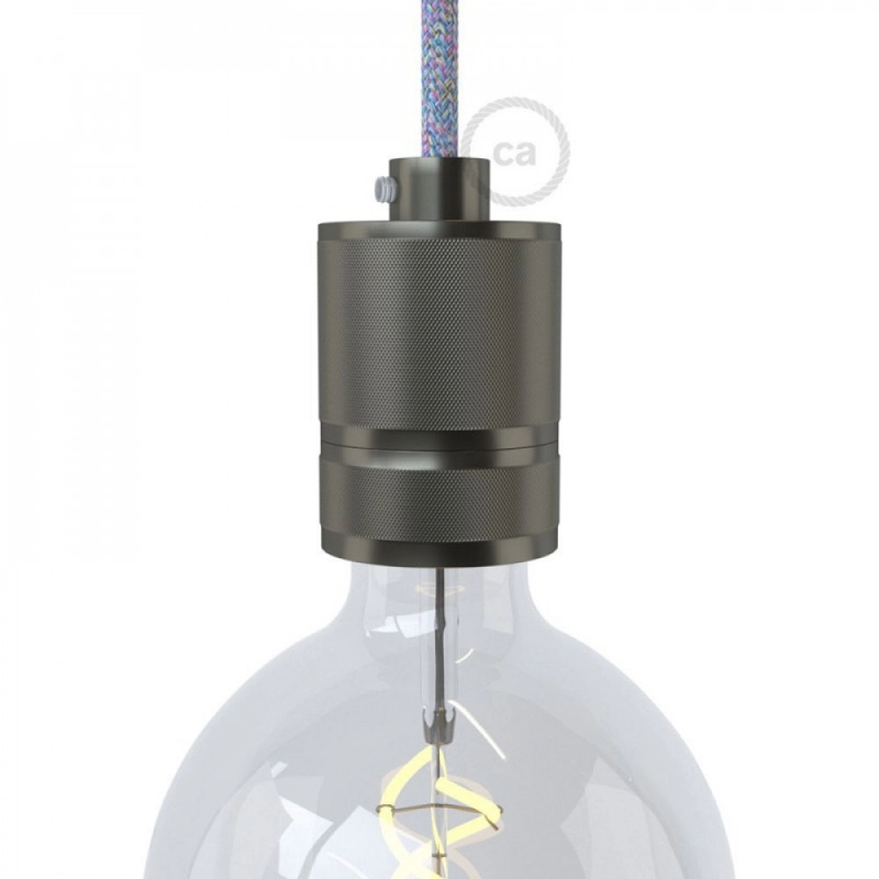 Dupla érvéghüvely mart alumínium E27 lámpatartó készlet