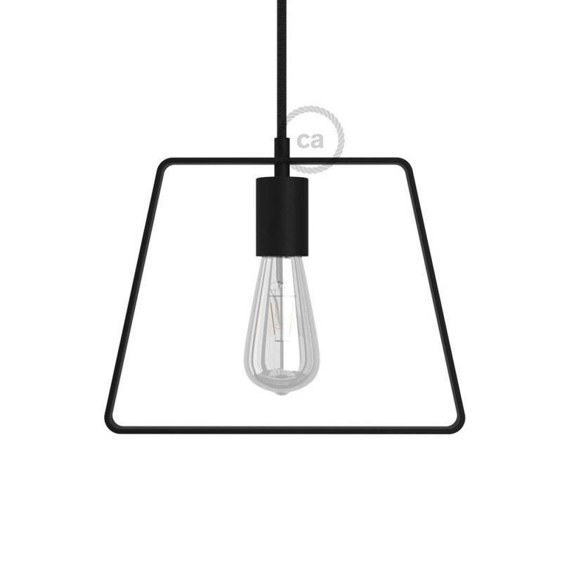 Fém Duedì Base lámpabúra fém lámpatartó borítással és E27 lámpatartóval fekete