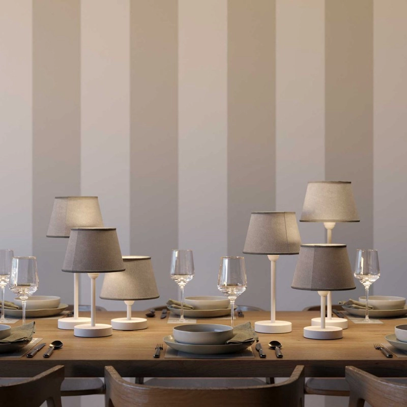 Impero szövet lámpabúra E27-es rögzítéssel asztali vagy fali lámpához - Made in Italy szürke juta