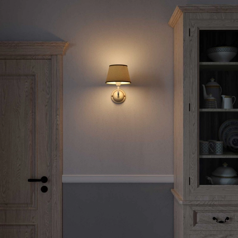 Impero szövet lámpaernyő E27-es rögzítéssel asztali vagy fali lámpához - Made in Italy természetes juta
