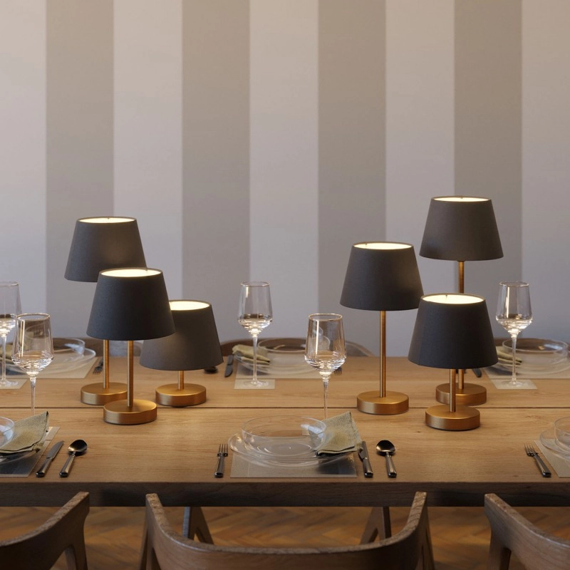 Impero szövet lámpabúra E27-es rögzítéssel asztali vagy fali lámpához - Made in Italy vászon antracit