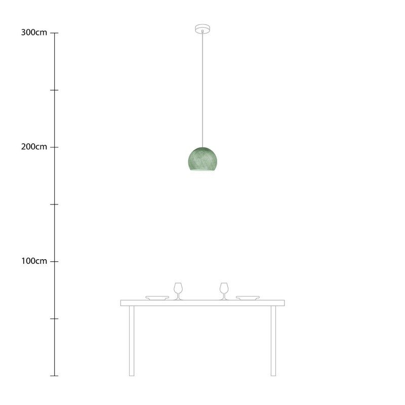 Kupola lámpabúra rostból - 100% kézzel készített Tejzöld poliészter